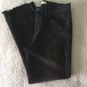 Madewell Black Cali Demi Boot w Chewed Hem sz 28